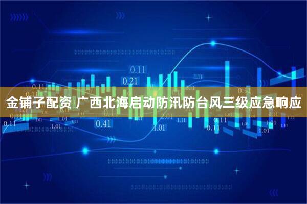 金铺子配资 广西北海启动防汛防台风三级应急响应